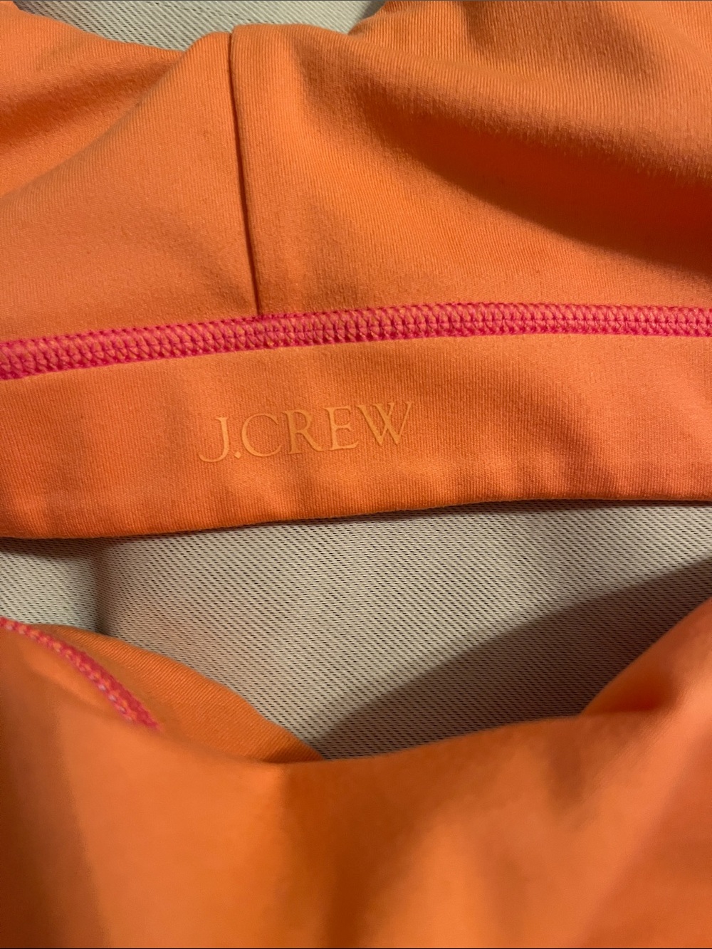 J. Crew Bright Pink Athletic Set- Skirt with Built-In Shorts and Reversible Bra - Picture 4 of 10
